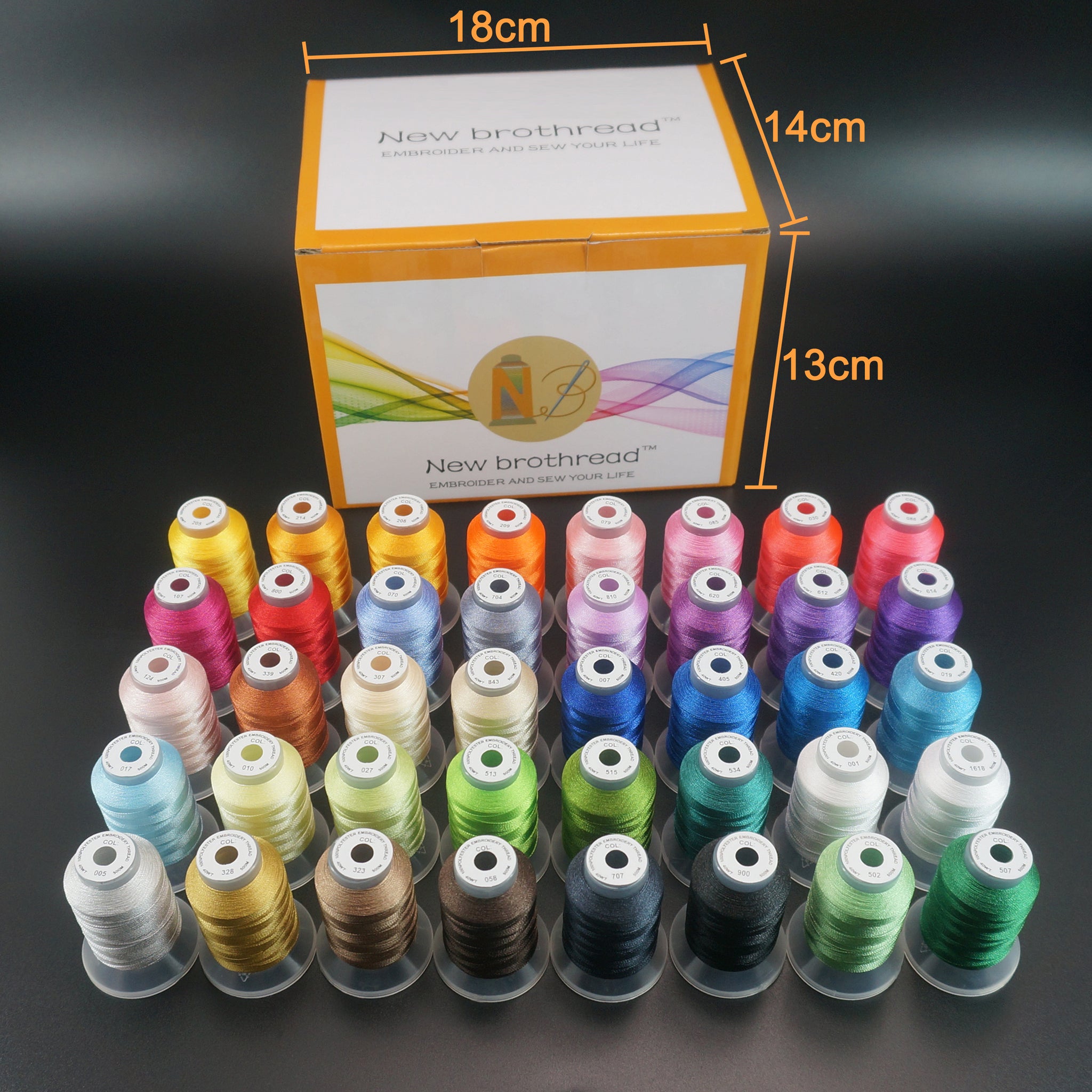 New brothread 40 Brother Colors Polyester Embroidery Machine Thread Ki