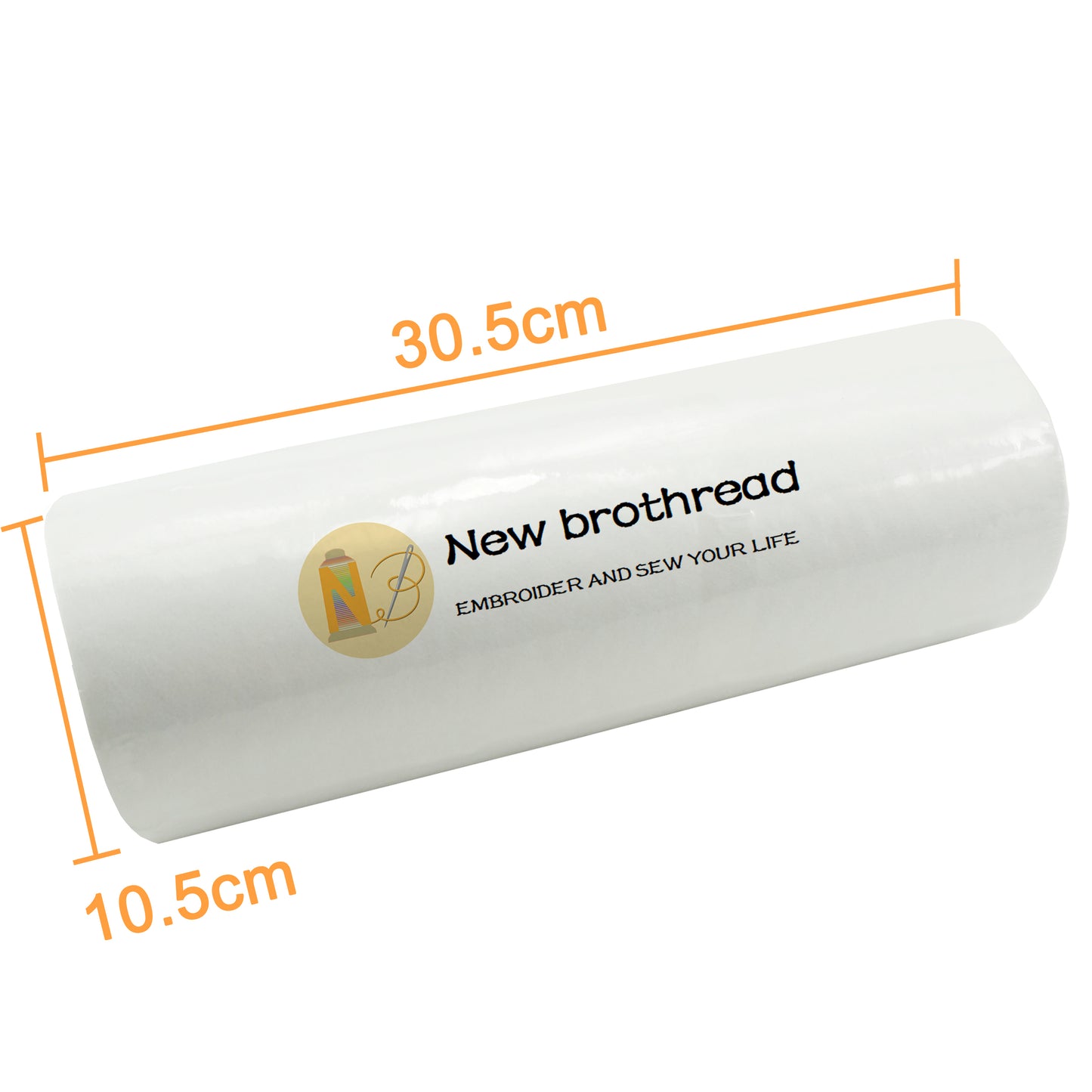 New brothread Fusible Iron on Cut Away Machine Embroidery Stabilizer Backing 12" x 25 Yd roll - Medium Weight 2.5 oz