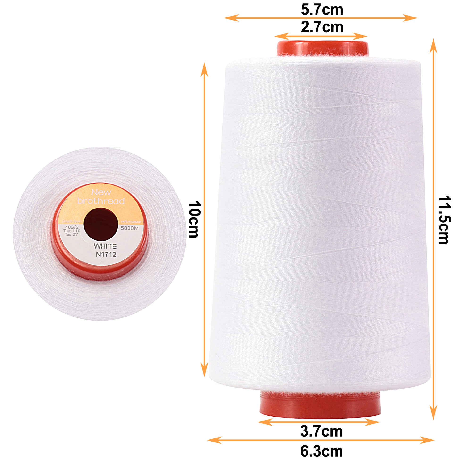 New brothread - 18 Options - Multi-Purpose 100% Mercerized Cotton Threads  50S/3 600M(660Y) Each Spool for Quilting, Serger, Sewing and Embroidery -  24