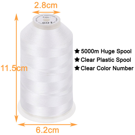 New brothread 144pcs White 60S/2(90WT) Prewound Bobbin Thread Plastic Size  A SA156 for Embroidery & Sewing Machine Polyester Thread