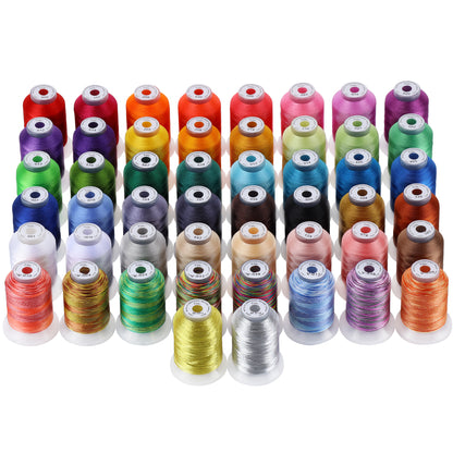 New brothread 12 Colors Variegated Polyester Embroidery Machine Thread Kit 500M (550Y) Each Spool for Brother Janome Babylock Singer Pfaff Bernina