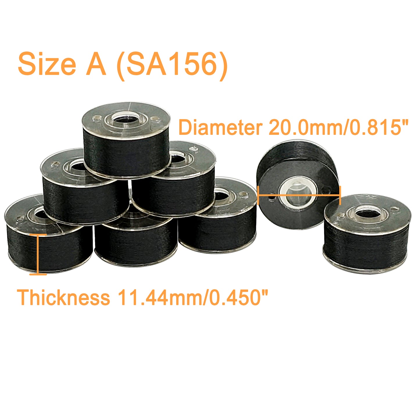 New brothread 25pcs 70D/2 (60WT) Prewound Bobbin Thread Plastic Size A SA156 for Embroidery and Sewing Machines DIY