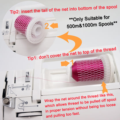 New Brothread Thread Net Spool Saver for Different Sizes of Embroidery Sewing Quilting and Serger Thread