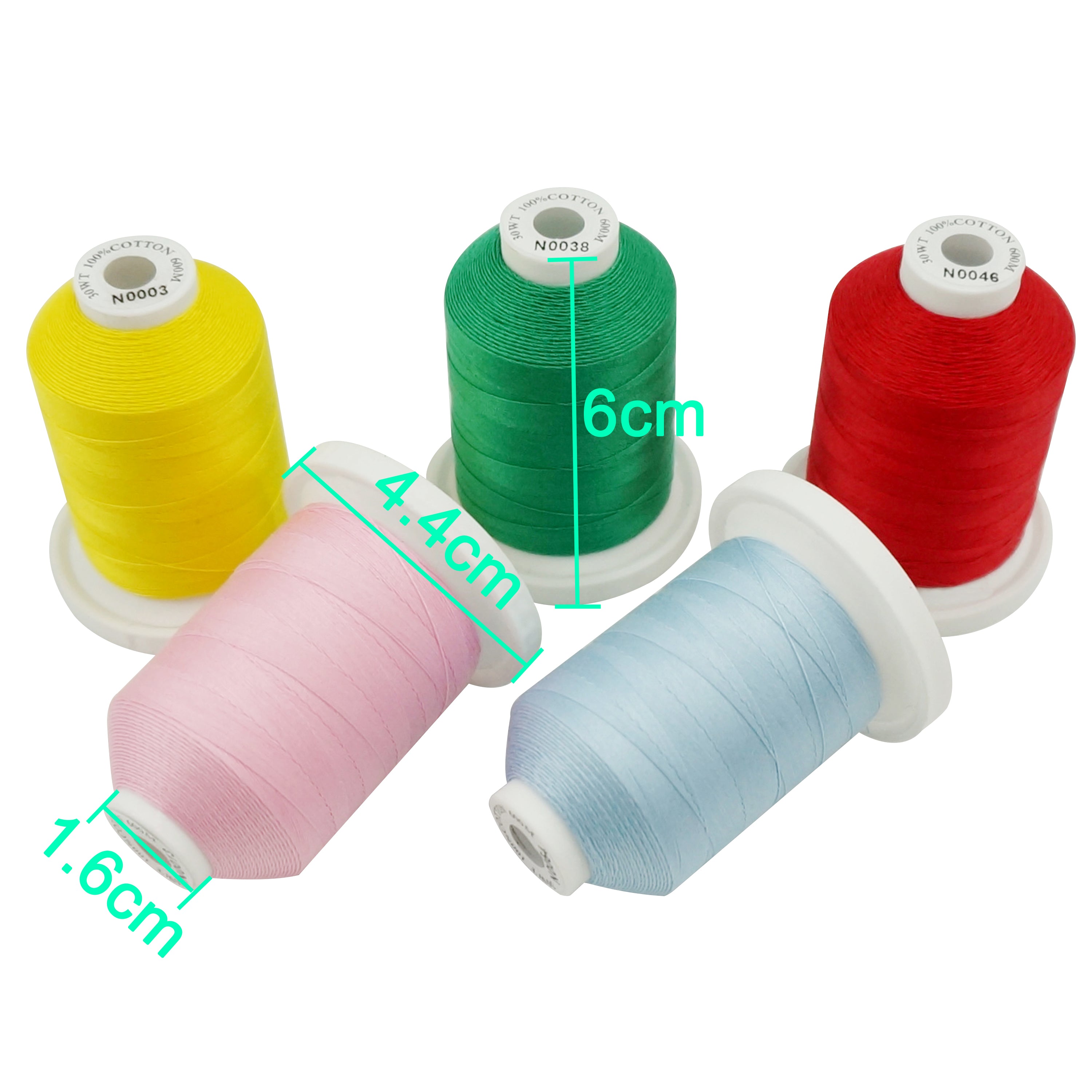 Mor Thread New brothread 24 Basic Colors Multi-Purpose 100% Mercerized Cotton Thr