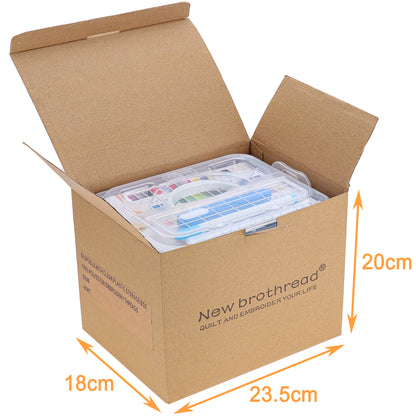 New brothread 60 Brother Colors 500m Each Embroidery Machine Thread with Clear Plastic Storage Box