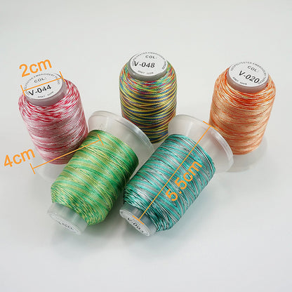 New Brothread 50 Colors Variegated Polyester Embroidery Machine Thread Kit 500M