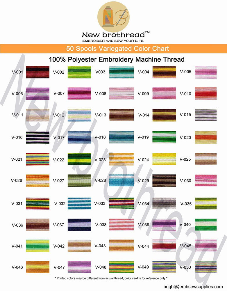 Brother 40 Colors Embroidery Thread Set with 40wt Polyester Thread
