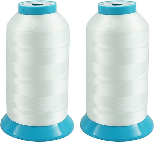 Buy 2-pack Premium 90 WT Machine Embroidery Bobbin Thread White Set of 2  X-large Huge Polyester Cones 5500 Yards Each Spool Lint Free White Online  in India 