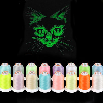 New brothread 16 Colors Luminary Glow in The Dark Embroidery Machine T