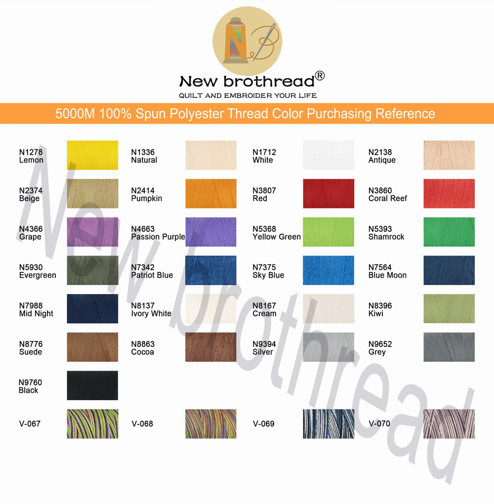 New brothread 24 Basic Colors Multi-Purpose 100% Mercerized Cotton Threads  30WT(50S/3) 600M(660Y) Each Spool