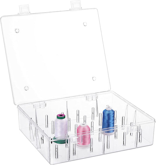 New brothread Double-Sided Storage Organizer/Box with Total 48 Adjustable  Compartments Removable Dividers for Embroidery and Sewing Threads Embroidery  Floss Needles Beads Small Crafts & Toys