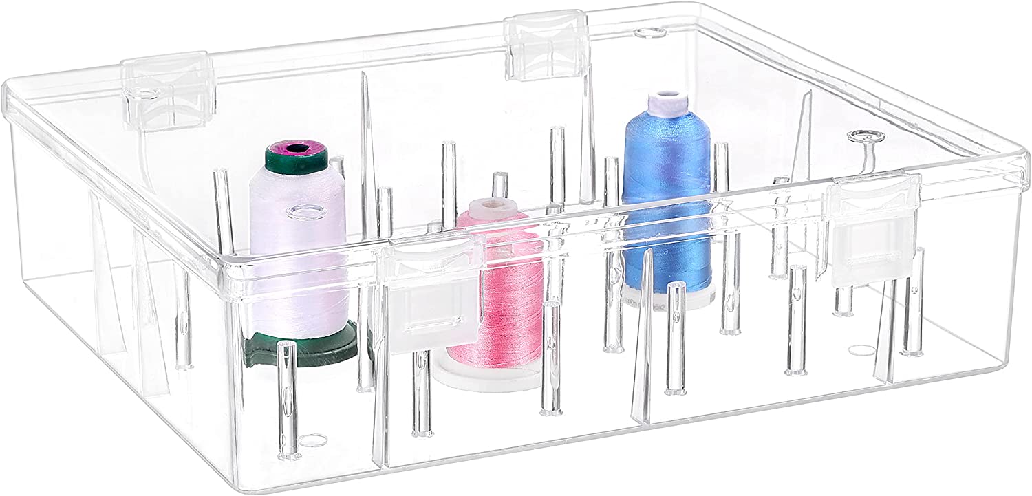 New brothread Tall and Clear Storage Box/Organizer for Holding 30 Spoo