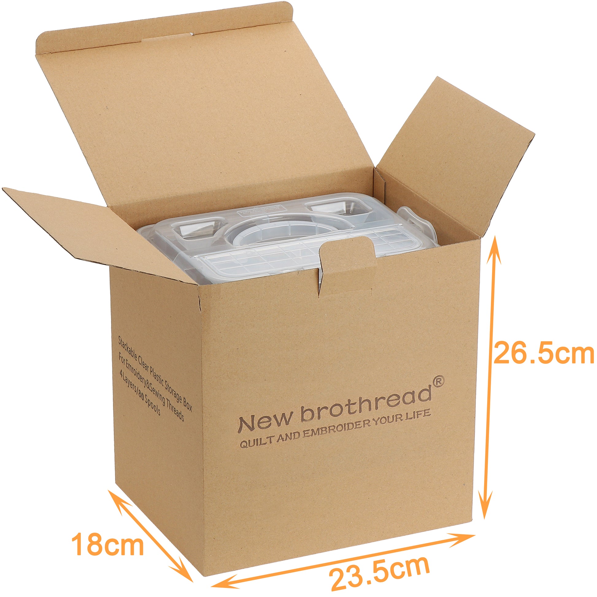 New brothread 4 Layers Stackable Clear Storage Box/Organizer for Holding 80  Spools Home Embroidery & Sewing Thread and Other Embroidery Sewing Crafts ( Spool Size Requirement: H2.2 W1.69)