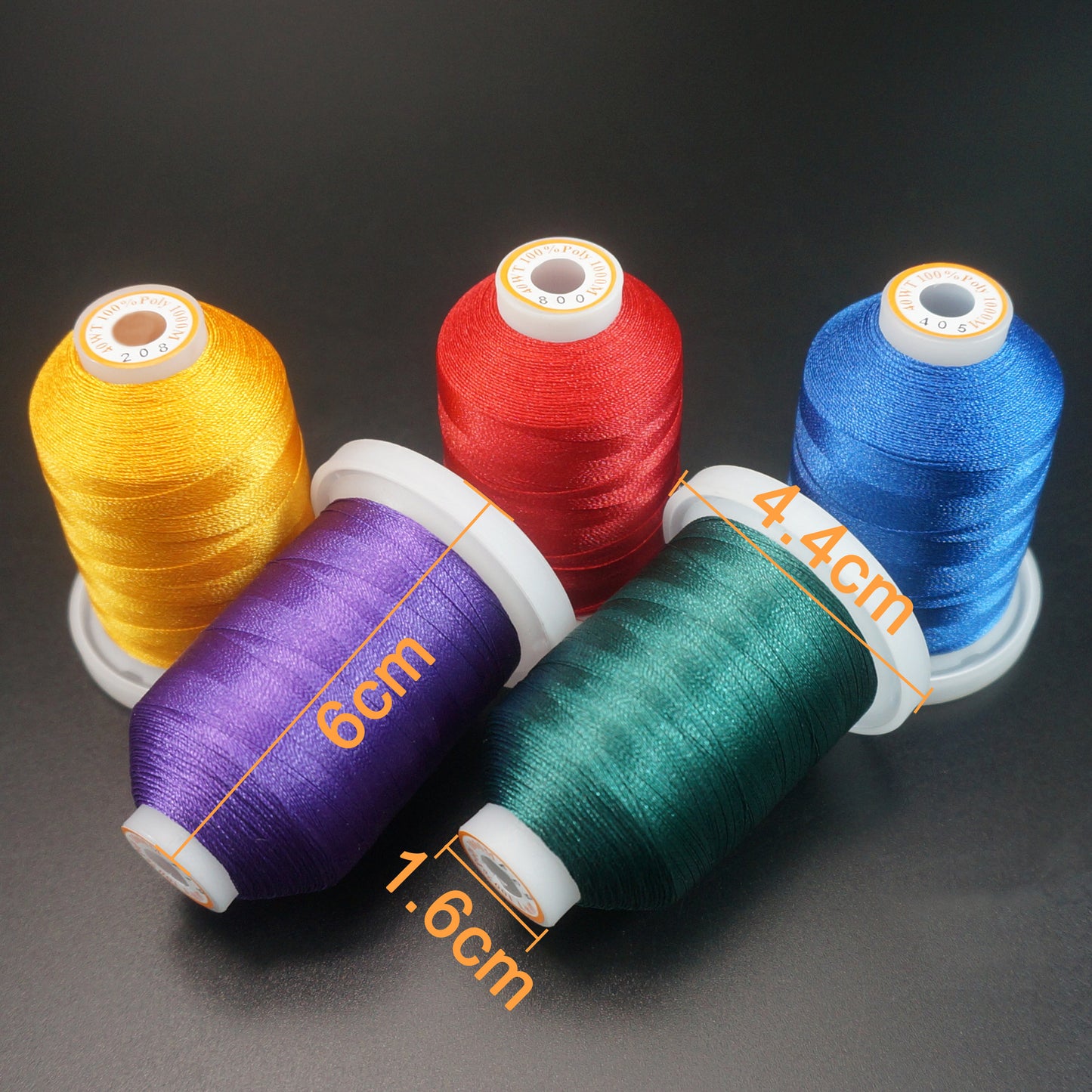 New brothread Single Spool 1000M Each Polyester Embroidery Machine Thread 40WT - 63 Colors