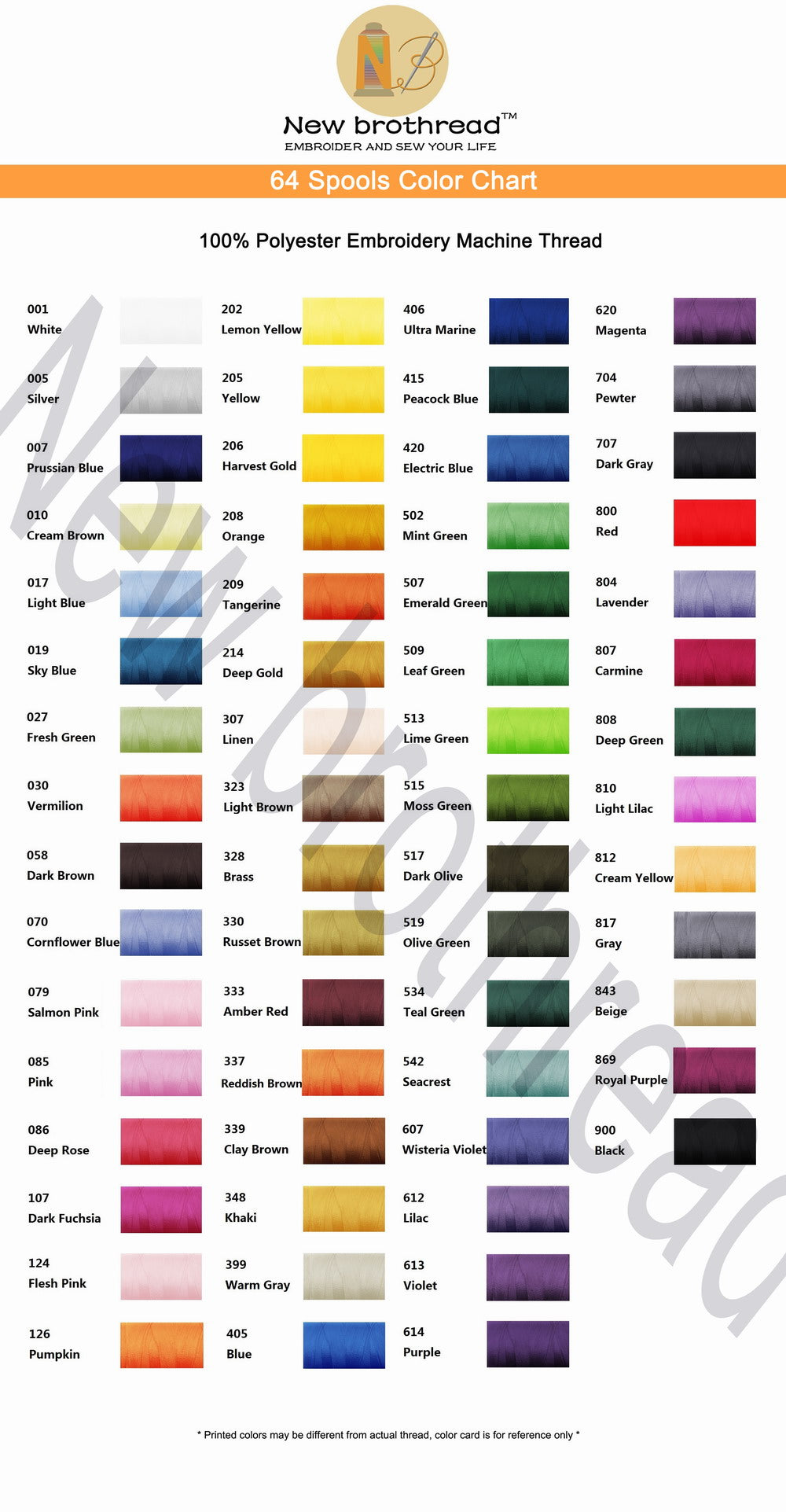 Buy 61 Colors Embroidery Machine Polyester 1000 Meters Thread Cone Now -  360 Digitizing - Embroidery Designs