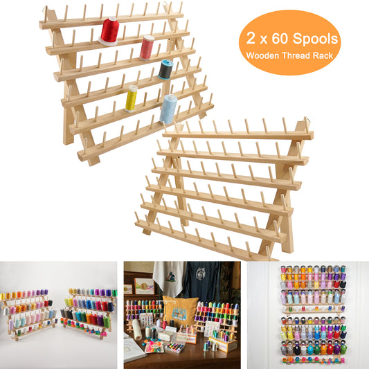 Embroidery Thread Holder Wooden Frame Knitting Wooden Spools Thread Holder
