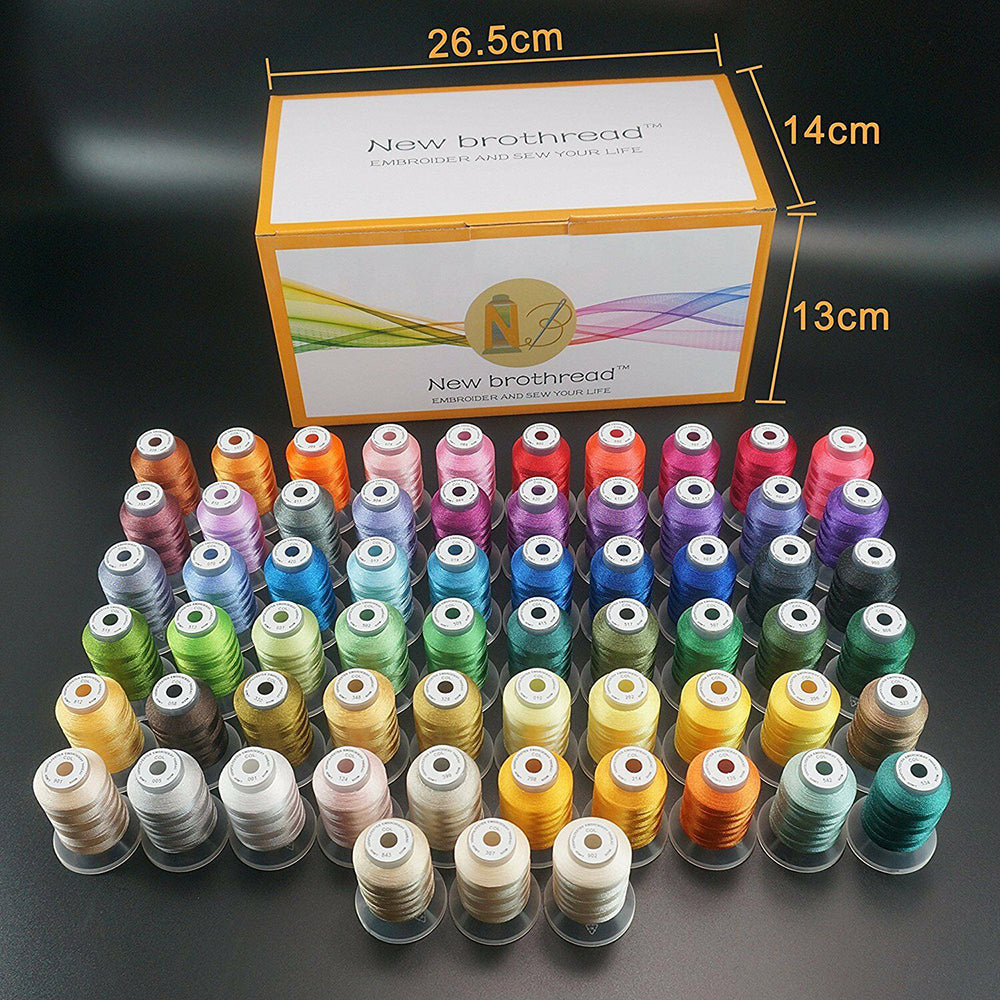 New brothread 63 Brother Colors Polyester Embroidery Machine Thread with  Bonus of 10x10yd Medium Weight Tearaway Embroidery Stabilizer
