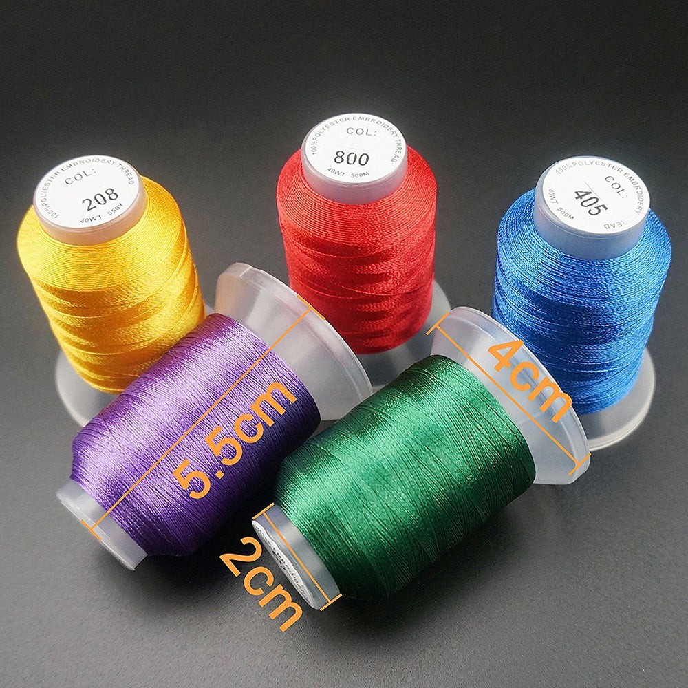New brothread 63 Colours Polyester Machine Embroidery Thread Kit 500M