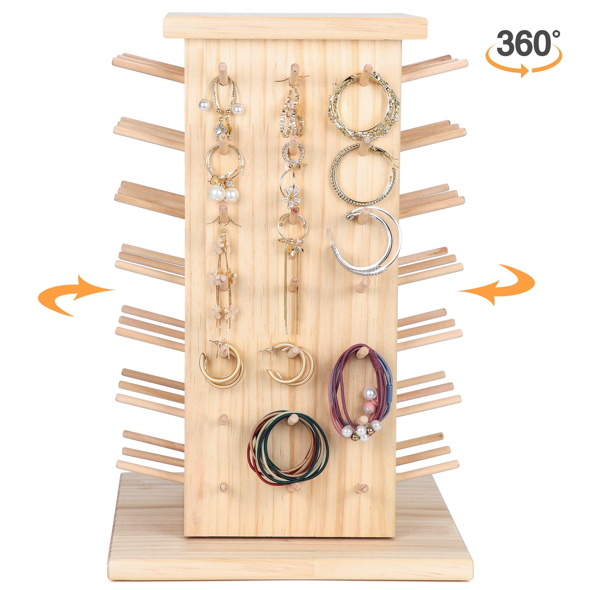 New brothread 60 Spools + 12 Spools Wooden Thread Rack/Thread Holder Organizer with Hanging Hooks for Embroidery Quilting and Sewing Threads - Mother