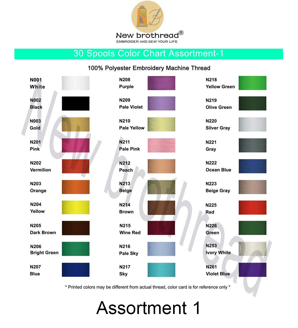 Simthread 32 Madeira Colors Polyester Embroidery Machine Thread Kit 500M  (550Y) Similar to Madeira Robinson-Anton Colors - Assorted Color 1  Assortment Color 1