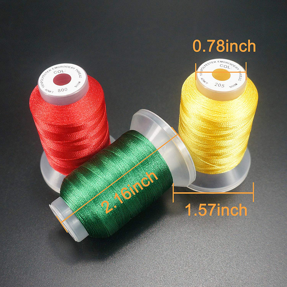 New brothread 30 Colors Polyester Embroidery Machine Thread Kit 500M (550Y) Each Spool - Colors Compatible with Janome and Robison-Anton Colors - Ass
