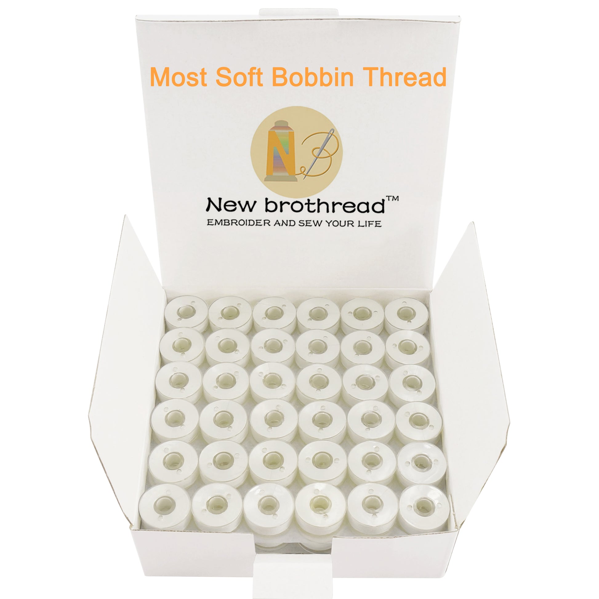 New brothread 25pcs 70D/2 (60WT) Prewound Bobbin Thread Plastic Size A