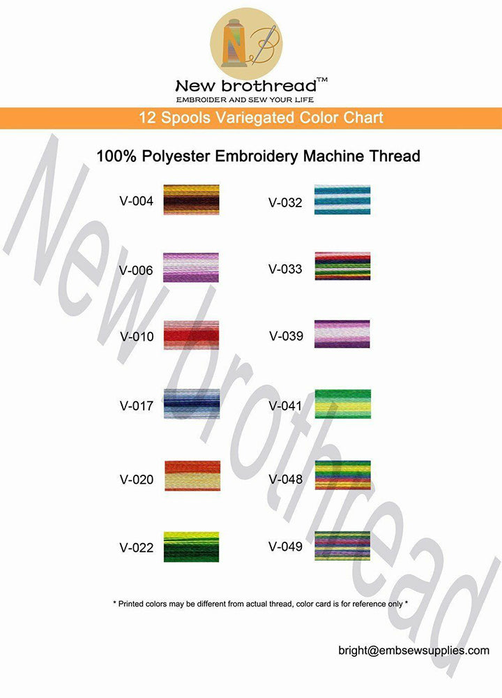 12 Colors Variegated Embroidery Thread 1000M #1