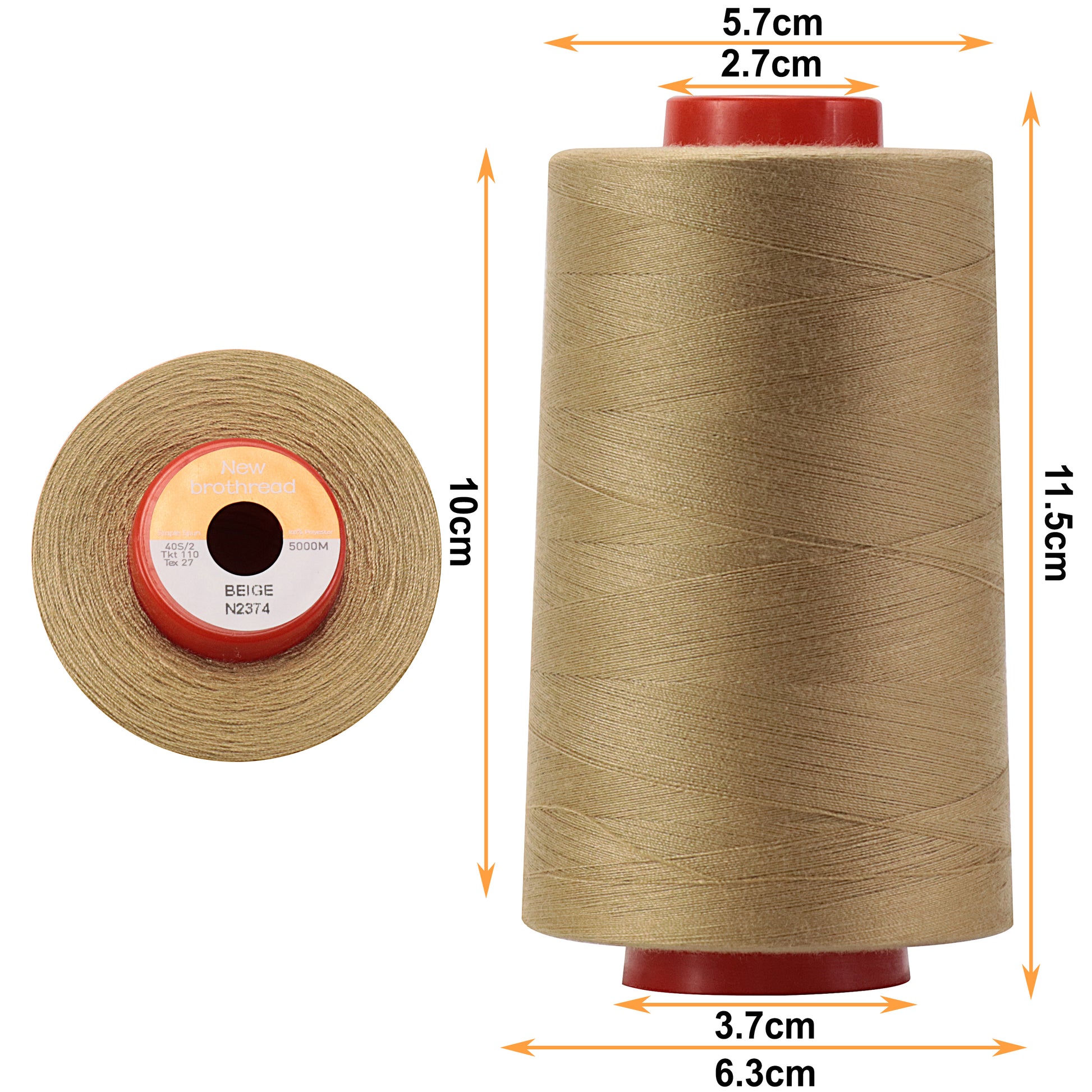 Serger Thread Cone IZO All Purpose Brown 4 pack 6000 YDs each Col 627